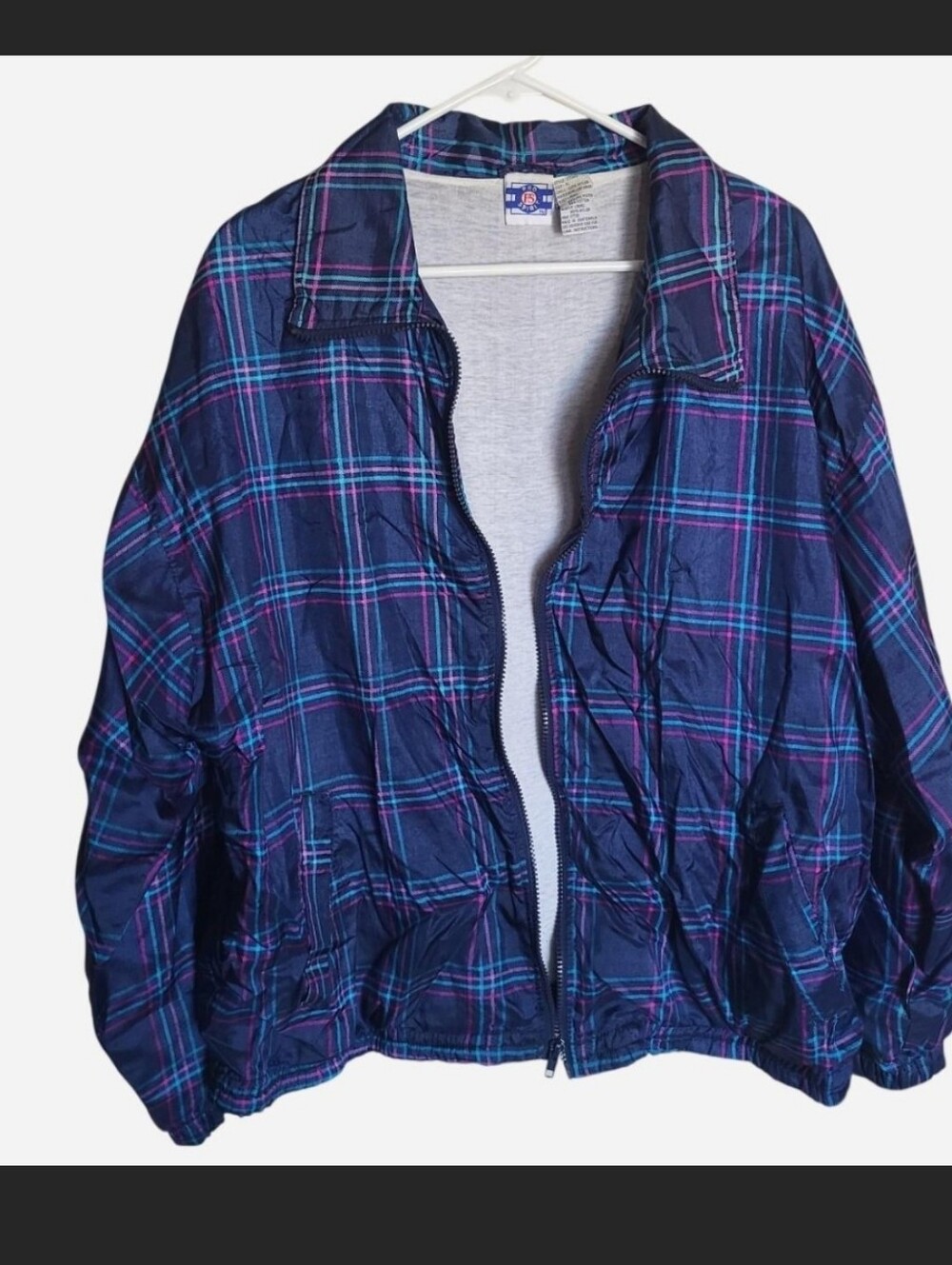 Vintage Retro Plaid Windbreaker